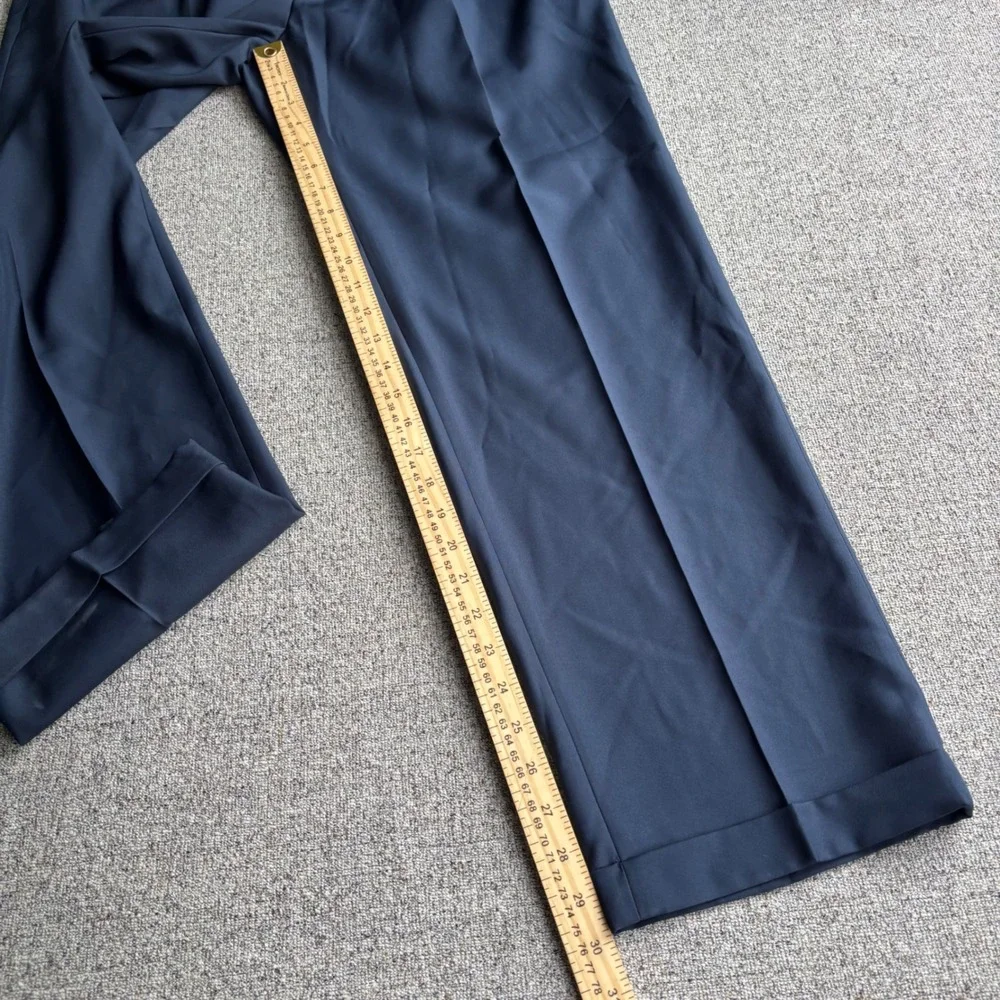 Jos. A. Bank Casual Pant Mens 34x30 Traveler Traditional Fit Navy Blue Pleated